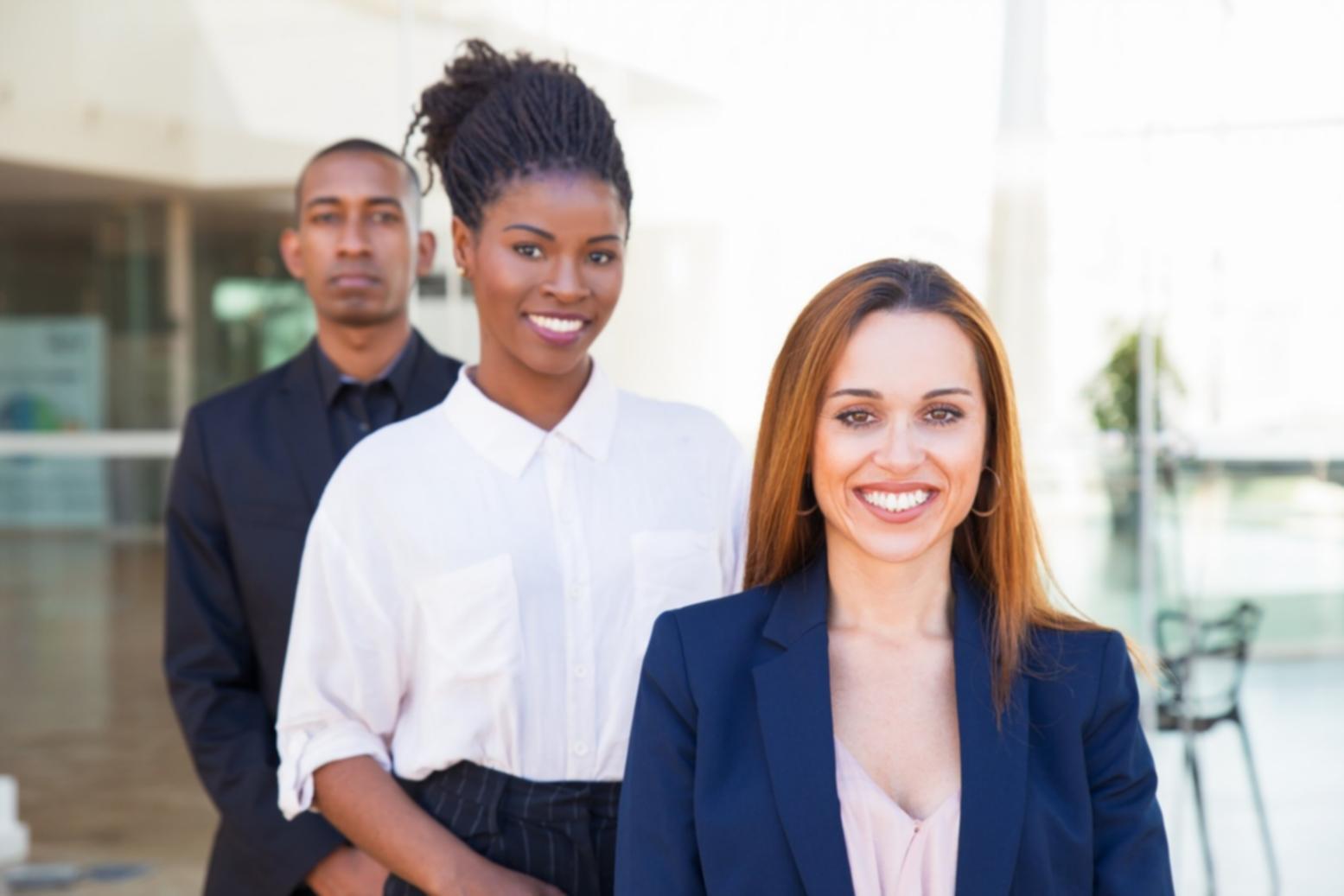 Business professional analyzing data